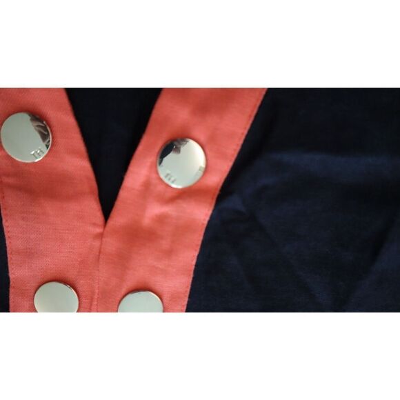 Tommy Hilfiger Petite Sz 0 (XXS) Blue/Pink Colorblocked Linen Shift Dress $109 - Picture 6 of 10